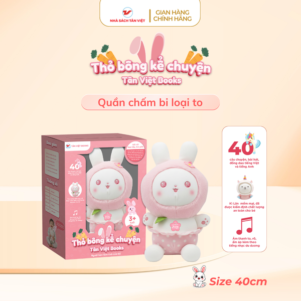 Thỏ Bông Kể Chuyện - Quần Hồng Chấm Bi - Size 40cm