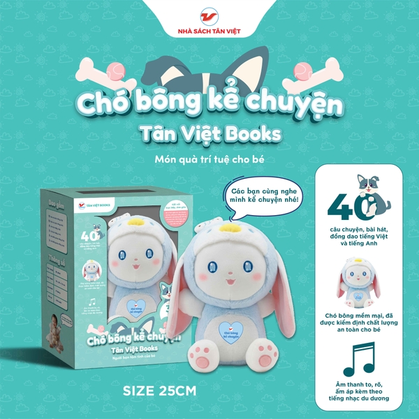 Chó bông kể chuyện - Size nhỏ 25cm - Món quà trí tuệ cho bé