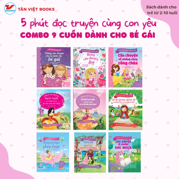 Combo 5 Phút Đọc Truyện Cùng Con Yêu-  9 Cuốn Dành Cho Bé Gái