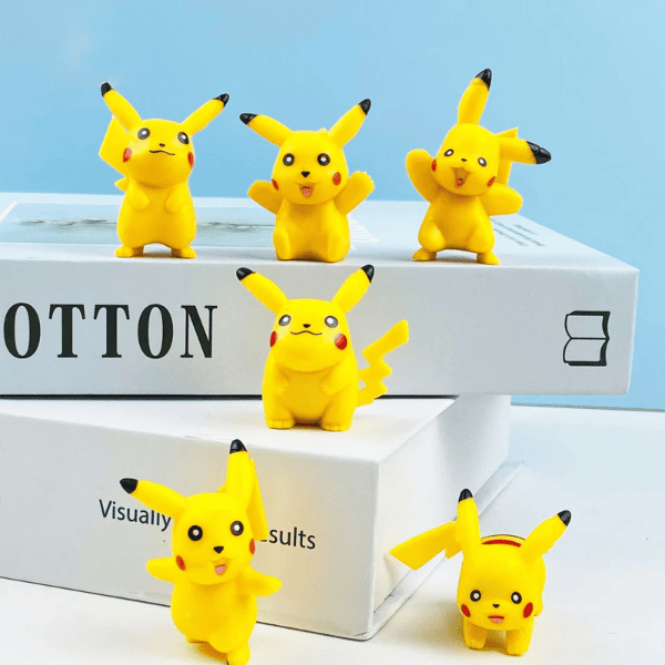 Bộ Pikachu 6 Chi Tiết Trang Trí Bánh Kem