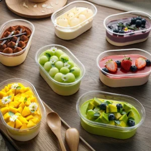 Hộp Nhựa Bầu Dục Oval Đựng Bánh Mousse, Tiramisu (Lốc 50 Chiếc)