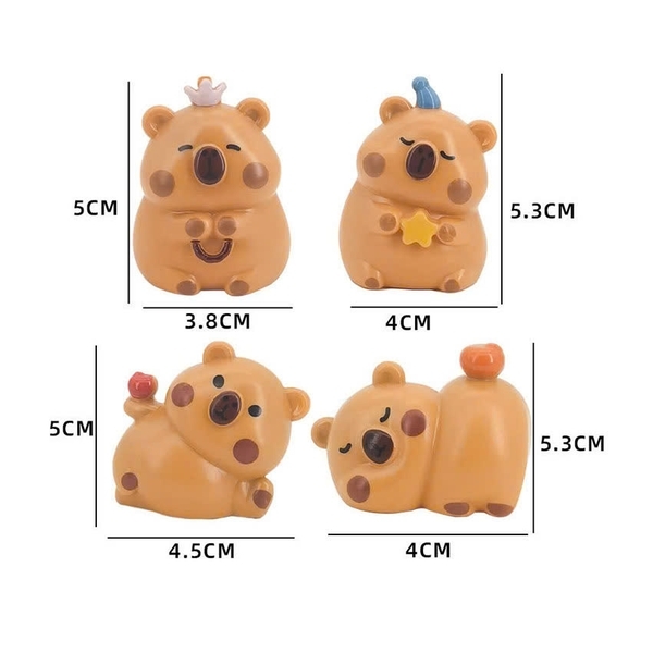 Mô Hình Capybara Trang Trí Bánh Kem