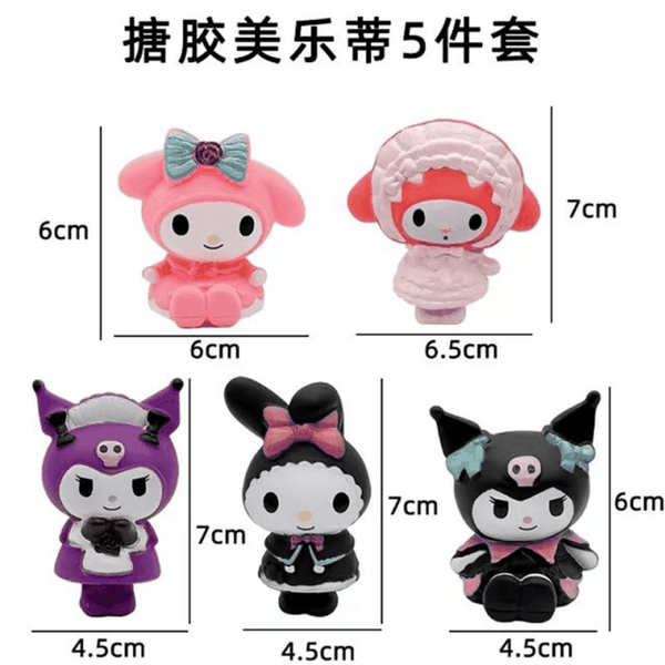 Bộ Mô Hình Kuromi Trang Trí Bánh Kem