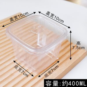 Hộp Nhựa Vuông Đựng Bánh Lạnh Mousse B10-8 400ml (Bịch 50 Chiếc)