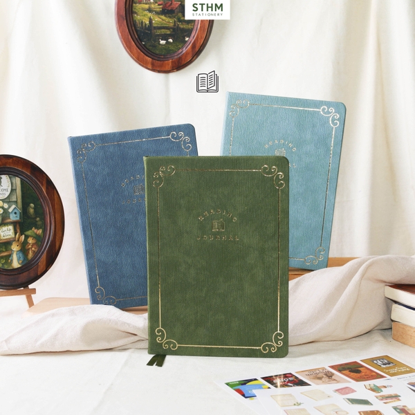 Sổ tay may chỉ bìa cứng PU A5 Nhật ký đọc sách Reading Jounal