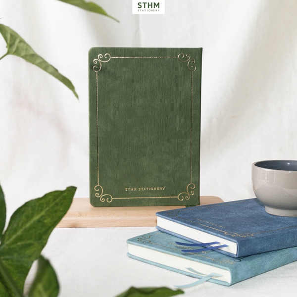Sổ tay may chỉ bìa cứng PU A5 Nhật ký đọc sách Reading Jounal