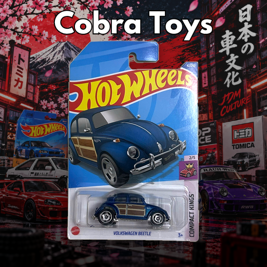 VOLKSWAGEN BEETLE WOODY (BLUE) - HHD86- Cobra Toys - Hot Wheels - Xe mô hình tỉ lệ 1:64
