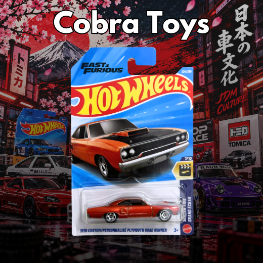 1970 Custom Plymouth Road Runner Fast & Furious / Screen Time - JJK52-N7C5 - Cobra Toys - Hot Wheels - Xe mô hình tỉ lệ 1:64