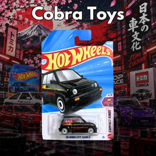 '85 Honda City Turbo II Black - JJJ66-N7C6 - Cobra Toys - Hot Wheels - Xe mô hình tỉ lệ 1:64