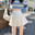 BEIGE Tennis Pleated Mini Skirt