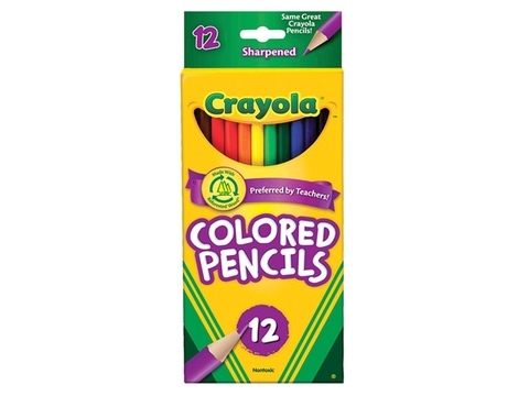 Hộp đựng bộ Crayola Bút chì 12 màu dạng dài