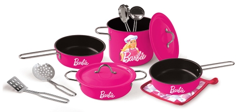 Các chi tiết có trong Barbie Bộ 11 dụng cụ nấu ăn Barbie hồng sen