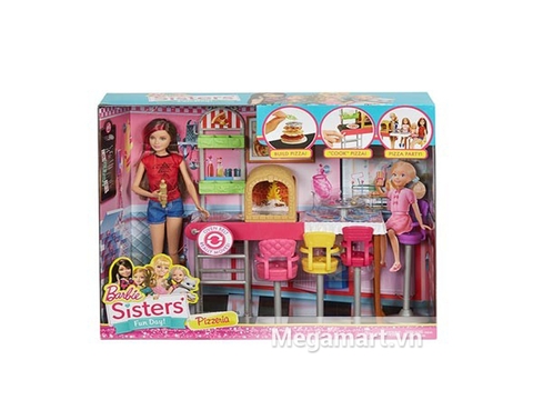 Vỏ ngoài thực tế sản phẩm Barbie Bộ đồ chơi chị em Barbie