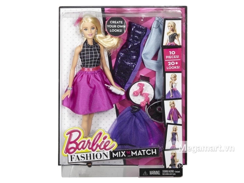 Barbie Bộ sưu tập thời trang sáng tạo - Váy tím với vỏ hộp và đóng gói chắc chắn