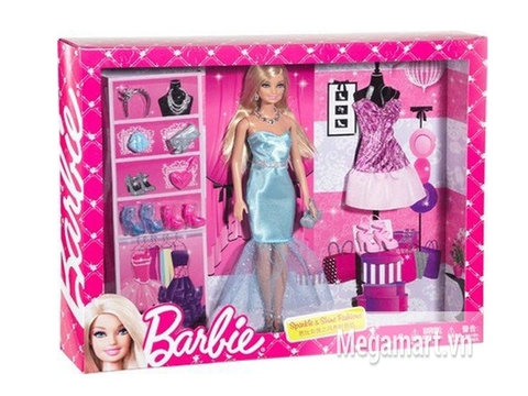 Hình ảnh vỏ bọc bên ngoài sản phẩm Barbie lung linh và lấp lánh