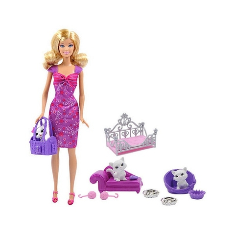 Sản phẩm Barbie và mèo cưng giúp rèn luyện kỹ năng chăm sóc vào giao tiếp cho bé