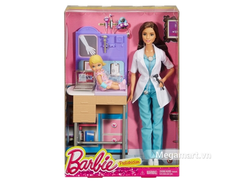 Barbie Bộ bác sĩ nhi khoa với vỏ hộp và đóng gói chắc chắn