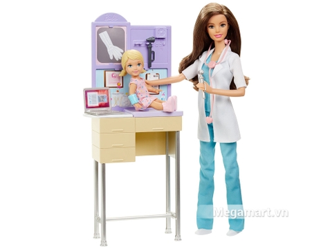 Barbie Bộ bác sĩ nhi khoa gồm nhiều chi tiết đẹp