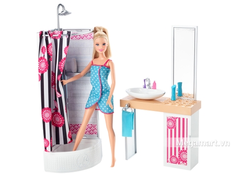 Barbie Ngôi nhà Barbie - Phòng tắm hiện đại và trẻ trung cho bé gái