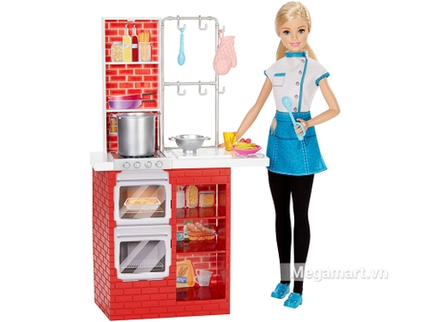 Barbie búp bê đầu bếp Spaghetti - Cùng bé vào bếp với bộ barbie