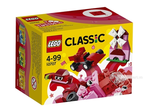 Hình ảnh vỏ hộp bộ Lego Classic 10707 - Hộp lắp ráp màu đỏ