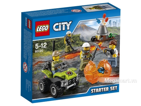 Vỏ hộp bộ Lego City 60120 - Bộ lắp ráp núi lửa khởi đầu