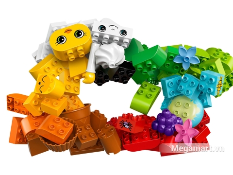 Các chi tiết chính trong bộ xếp hình Lego Duplo 10817 - Hộp gạch Duplo sáng tạo