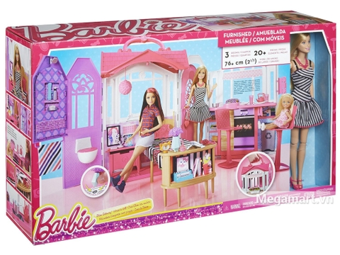 Barbie Ngoi Nha Di động Cfb65 Ngoi Nha Kem Bup Be Co Khớp