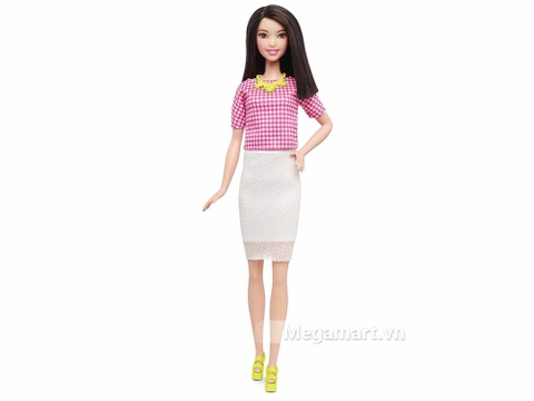 Barbie Fashionistas Váy trắng Áo hồng - Cao - Vỏ hộp sản phẩm