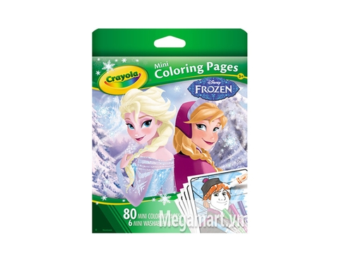 Hộp đựng bộ Crayola Bộ bút giấy tô màu hình Frozen 6 bút lông mini và vở tô màu 80 trang