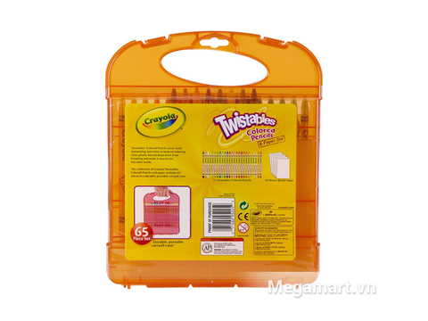 Hộp đựng nhựa xinh xắn của đồ chơi Crayola Bộ bút lông tô màu chì dạng vặn kèm giấy