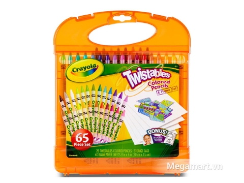 Crayola Bộ bút lông tô màu chì dạng vặn kèm giấy cho bé tha hồ tô vẽ