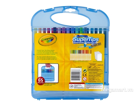 Hình ảnh vỏ ngoài của Crayola Bộ bút lông tô màu Supertips 25 bút lông và 40  tờ giấy tô màu