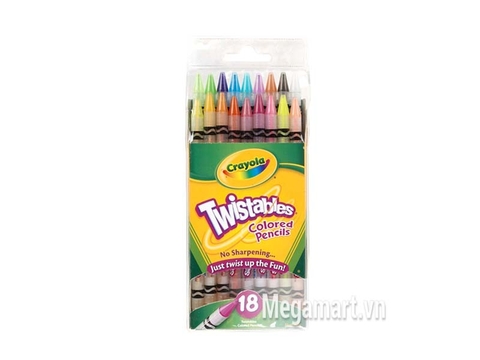 Hình ảnh vỏ nhựa ngoài của Crayola  Bút chì dạng vặn 18 màu
