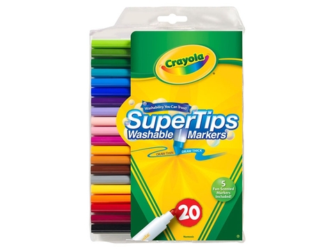 Hình ảnh vỏ ngoài của Crayola Combo Bút lông 20 màu và bóp viết Crayola