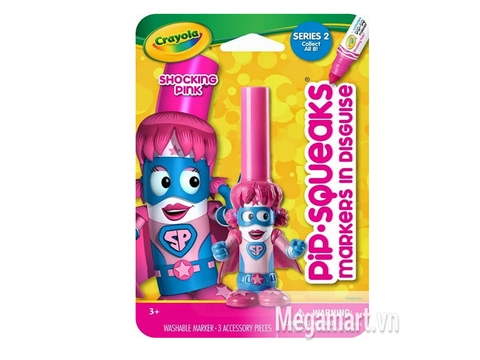 Hình ảnh vỏ ngoài của Crayola Bút lông hình nhân vật - Siêu nhân Pink