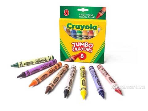 Crayola Bút sáp 8 màu loại lớn dễ vẽ trên mọi loại giấy