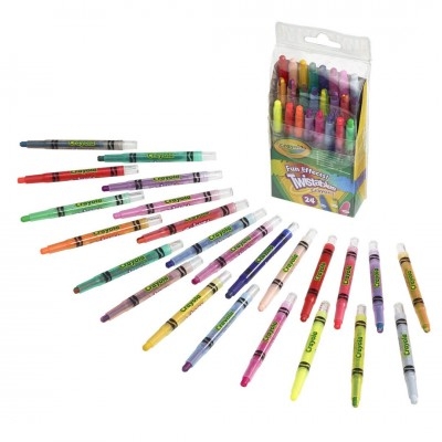 Crayola Bút sáp dạng vặn 24 màu loại nhỏ độc đáo