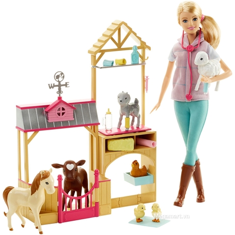 Barbie Bộ đồ chơi trang trại thú y DHB71 - Các chi tiết chính có trong bộ sản phẩm