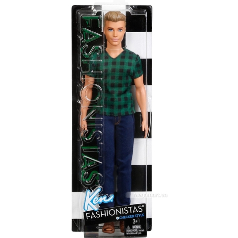 Barbie Fashionistas Ken - Áo caro - Vỏ hộp sản phẩm