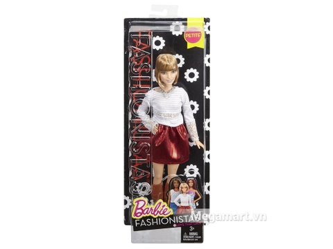 Barbie Fashionistas - Áo ren váy đỏ với vỏ hộp và đóng gói chắc chắn