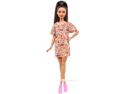 Barbie Fashionistas - Dáng nhỏ, áo hình kem - hình búp bê