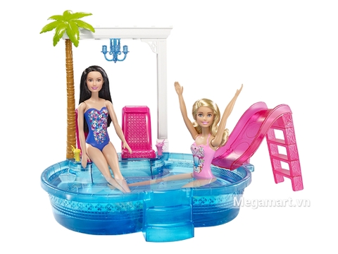 Barbie Hồ bơi của glam gồm những chi tiết thú vị như bể bơi và phụ kiện