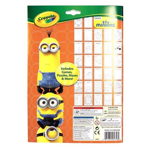 Thiết kế ấn tượng của Crayola Bộ bút giấy tô màu và câu đố hình Minions (7 bút lông tẩy rửa được, 32 trang giấy)