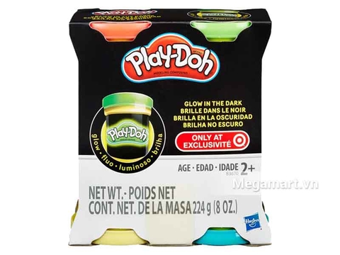 Play-Doh B3670 - Bột nặn 4 màu dạ quang - Hình ảnh vỏ hộp