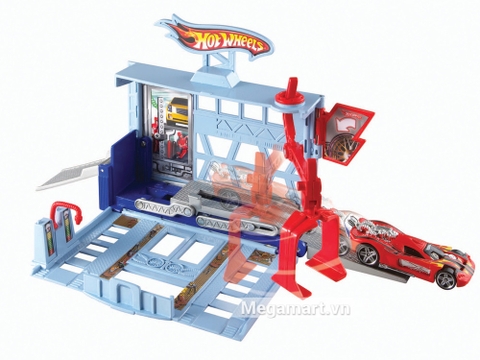 Kết cấu chi tiết của bộ đường đua Hot Wheels Trạm gara thang máy