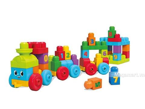 Các chi tiết có trong bộ lắp ghép Mega Bloks Xếp khối tàu hỏa