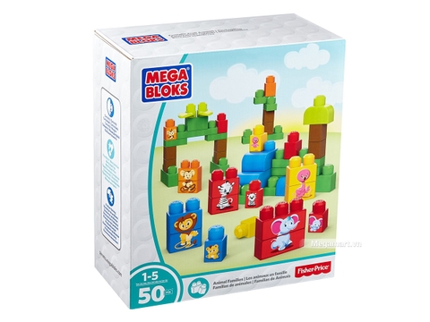 Hình ảnh vỏ hộp bộ Mega Bloks Xếp khối thú xinh