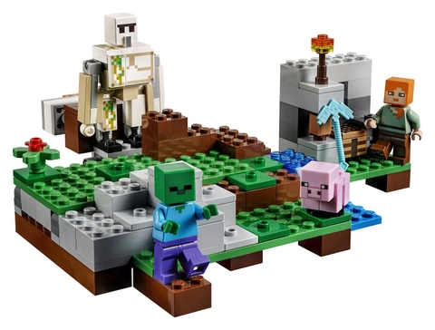 Các mô hình ấn tượng trong bộ Lego Minecraft 21123 - Hộ vệ sắt Golem