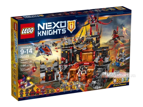Vỏ hộp sản phẩm Lego Nexo Knights 70323 - Hang ổ nham thạch của Jestro